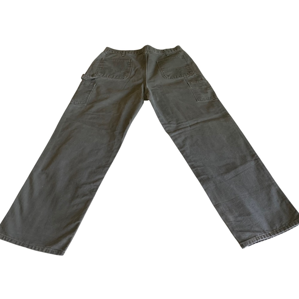 Carhartt Duck Canvas Carpenter Pants Mens 36x33 Green Workwear Utility - Picture 4 of 16